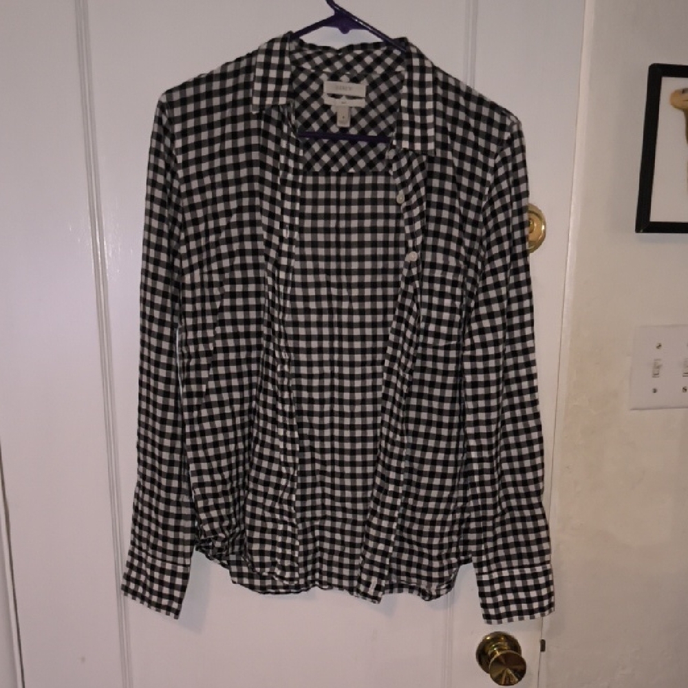 J. Crew | Gingham Black and White Button Down Shirt